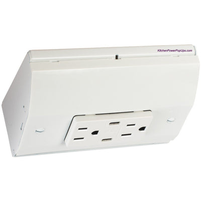 Under Cabinet Angled 2 Power Strip, Dual Charging USB-C (PD) Ports, White