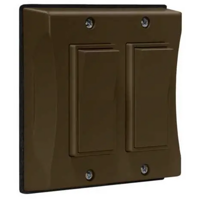 Outdoor Light Switch Cover Double Gang Waterproof, Bronze, 6-Pack