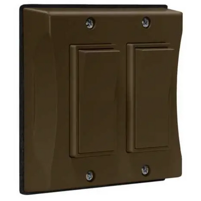 Weatherproof Outdoor Light Switch Cover Double Gang Waterproof, Bronze