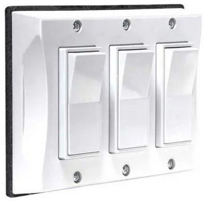 Outdoor Light Switch Cover 3-Gang Waterproof, White, 2-Pack
