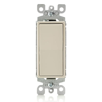 Leviton 5603-2W 15 Amp Decora Rocker 3-Way Quite Light Switch, Light Almond