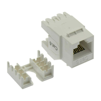 Cat6 Rj45 Ethernet Keystone Jack 180 Degree 110 Punch Down, White