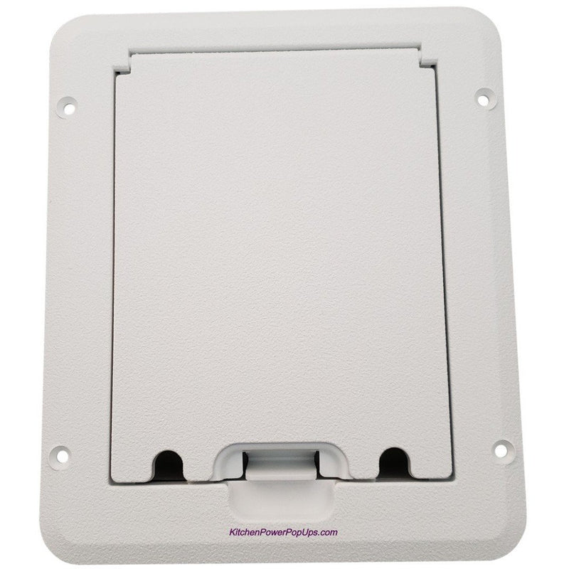 Outdoor Weatherproof Deck Outlet Box, Closed, White