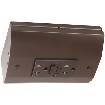GFCI Power Strip, Under Cabinet Low Profile Power Outlet Box, Brown