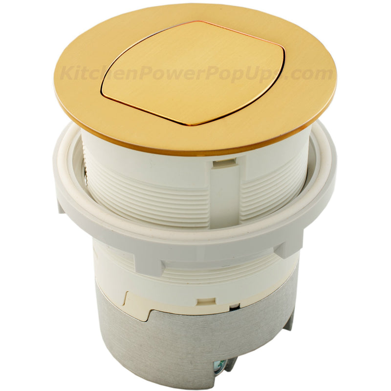 Hubbell RCT201BR Waterproof Pop Up Flush Mount Counter Outlet - Brass
