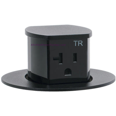 RCT221BK Waterproof Pop Up Flush Mount 20A Counter Outlet - Black