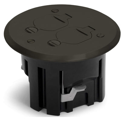Lew Electric PBR1-FPDB 1 Duplex Round Floor Box, Flip Lids, Bronze