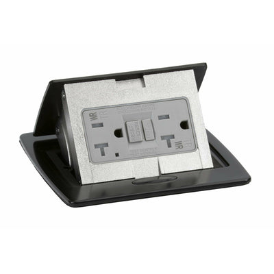 Kitchen Countertop Pop Up Electrical Outlet, 20A GFCI, Black