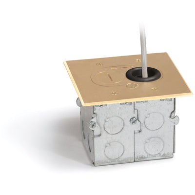 Lew Electric RCFB-1 Concealed Plug Floor Box, One 15A Duplex, Brass