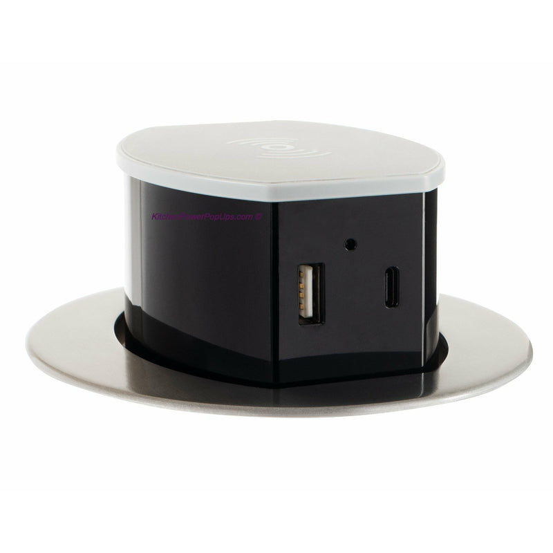 Hubbell RCT600BK Countertop Pop Up Power Outlet, USB-A/C, QI, Black –  Kitchen Power Pop Ups