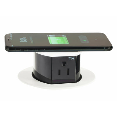 Hubbell RCT600W Kitchen Pop Up Outlet with Wireless Phone Charging