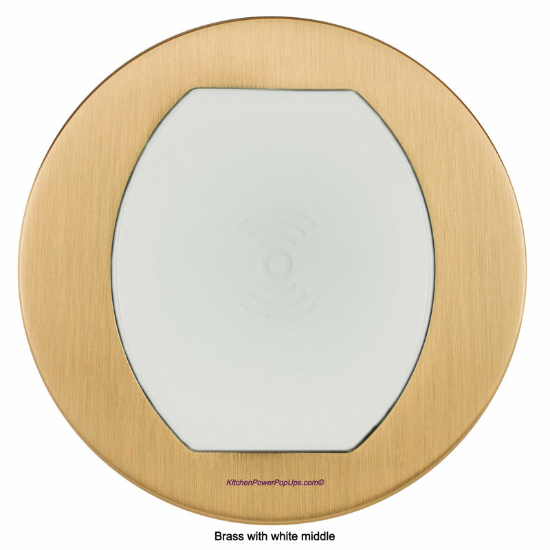 Hubbell RCT600BR Brass, White Middle