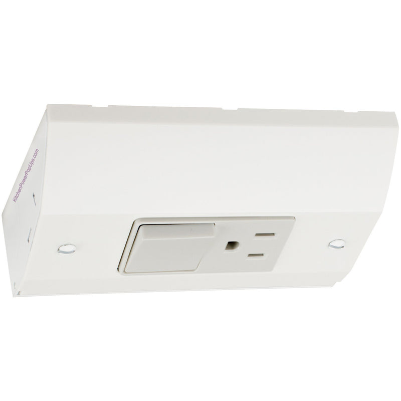 Under Cabinet Slim Power Box, Outlet and Light Switch Combo - White –  Kitchen Power Pop Ups