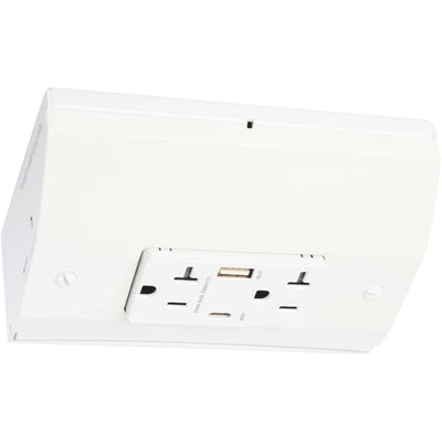Under Cabinet Power Box, 20A Outlet, 30W USB-C/A Charging Ports, White