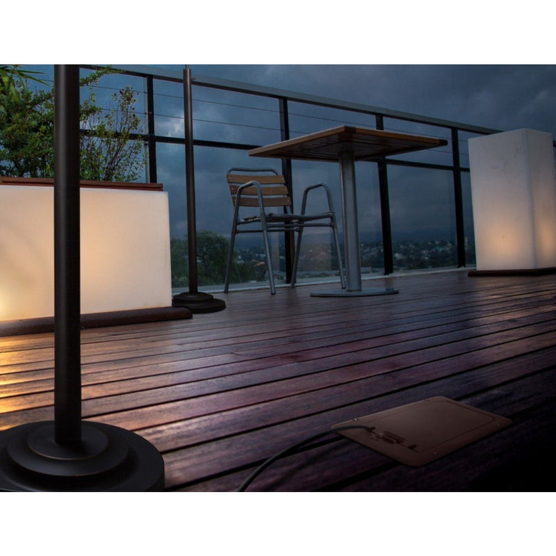 Weatherproof Deck Outlet Box, Closed, Brown