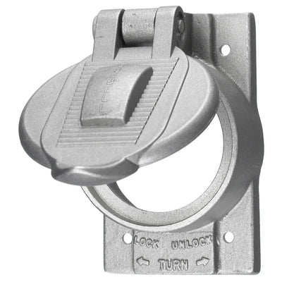 Hubbell HBL7770 Weatherproof Cover 50A Twist-Lock Opening Cast Aluminum