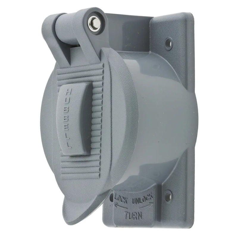 Hubbell HBL7774WO Weatherproof Cover 50A Twist-Lock Opening Thermoplastic, Closed
