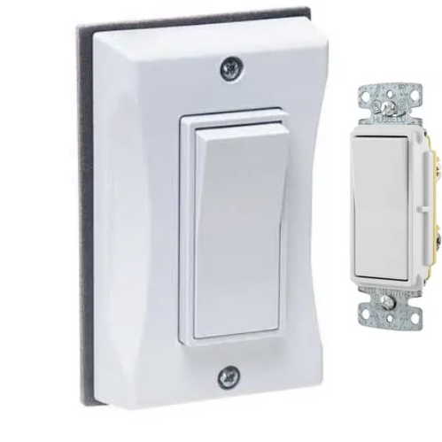 Outdoor Cover, Includes Light Switch, Single Gang, White, 10-pack