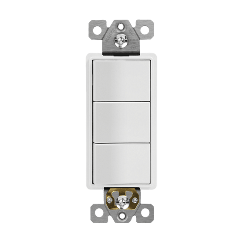 Enerlites 62755-W Triple Rocker Light Switch, White