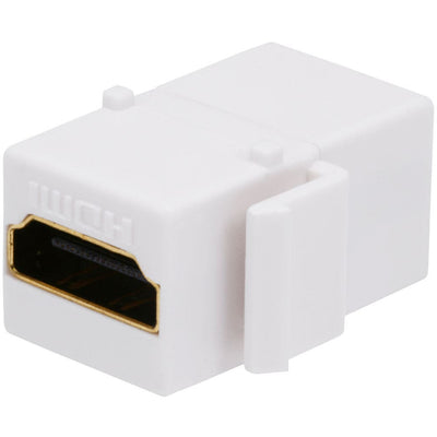 HDMI Snap-In Keystone Jack, Female to Female Coupler - White