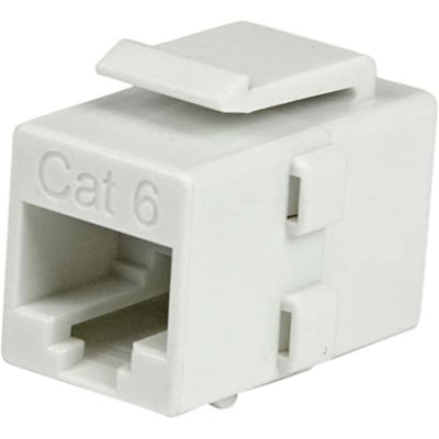 Cat6 RJ-45 Snap-In Ethernet Keystone Jack - Female to Female - White