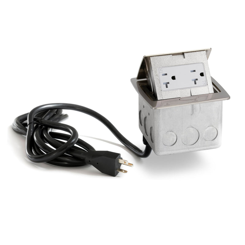 PUFP-CT-SS-DS-WC Kitchen Pop Up Power Outlet, Corded, Stainless Steel