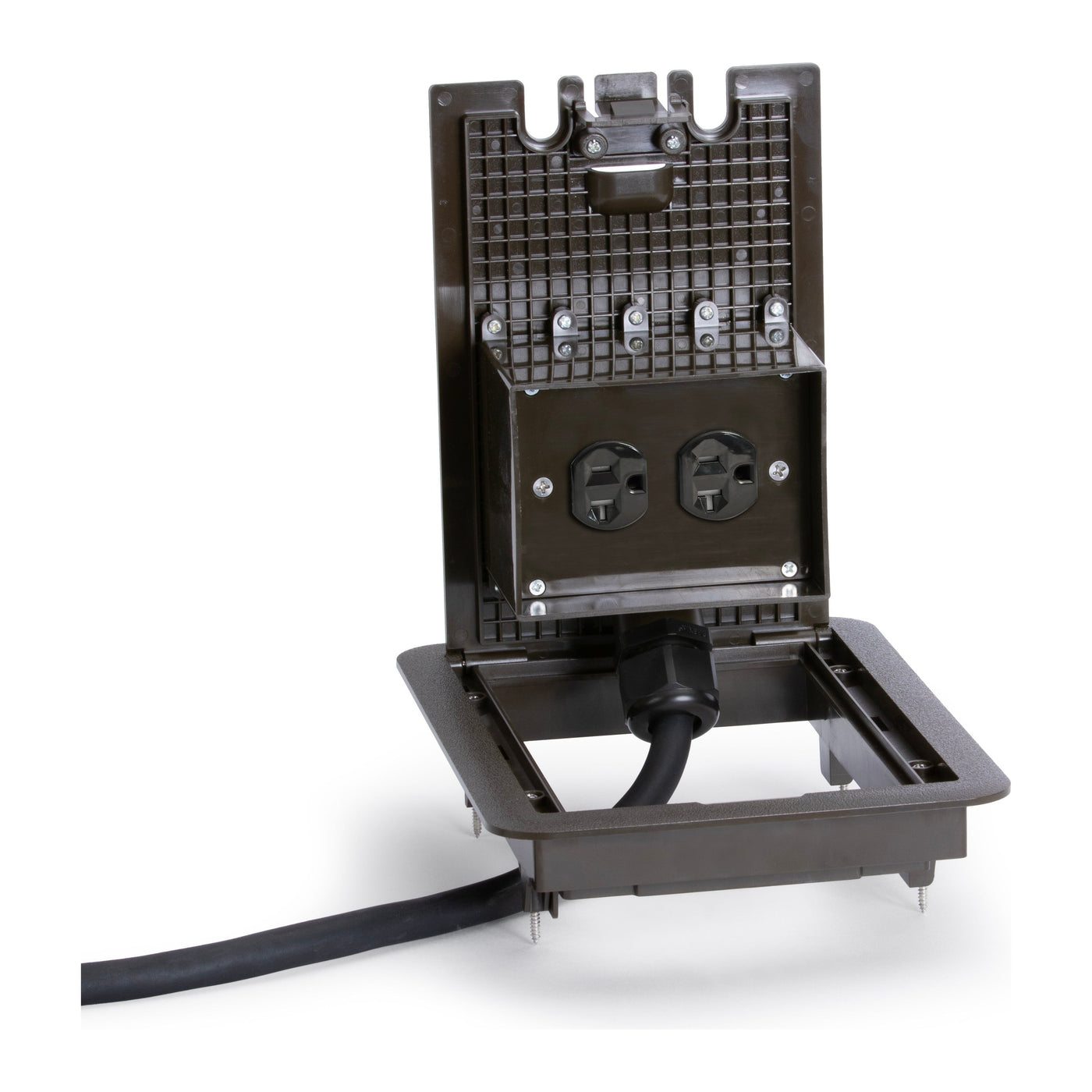 Power Box File Lew Electric DB-1-DB-DX Outdoor Brown Deck Waterproof Power Box, Duple ...