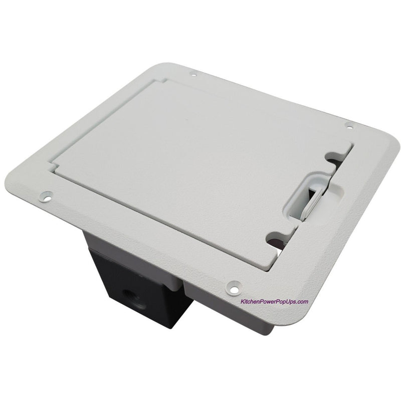 Outdoor Weatherproof Deck Outlet Box, GFCI w/ USB-A/C Charging, White