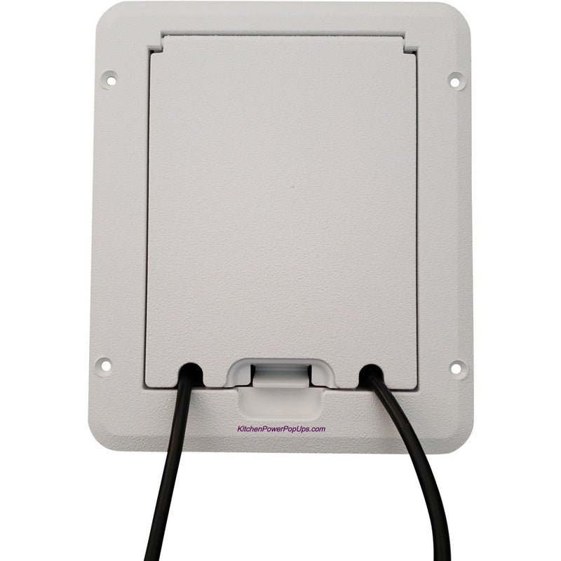 Outdoor Weatherproof Deck Outlet Box, GFCI w/ USB-A/C Charging, White