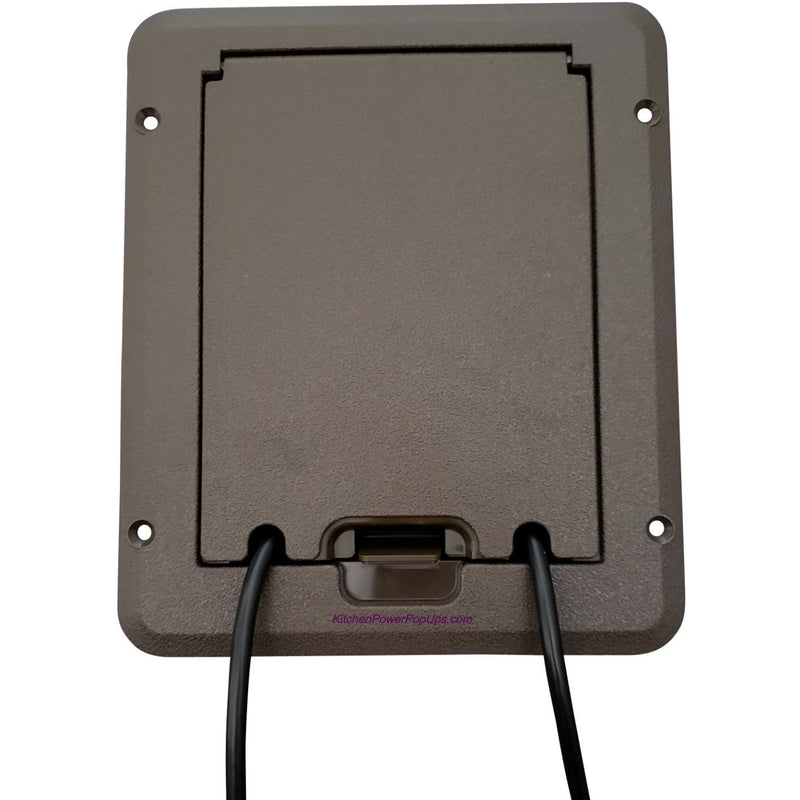 Outdoor Weatherproof Deck Outlet Box, GFCI w/ USB-A/C Charging, Brown