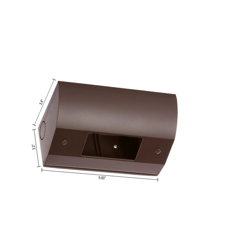 Under Cabinet Angled Outlet Strip 2 Power, Charging USB-A/C 15W, Hardwired, Brown