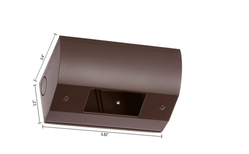 Under Cabinet Angled Power Strip with GFCI Outlet, 20A Hardwired, Brown