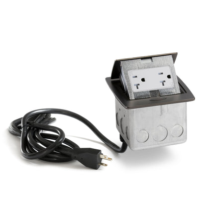 PUFP-CT-BS-DS-WC Kitchen Pop Up Power Outlet, Corded, Black Stainless