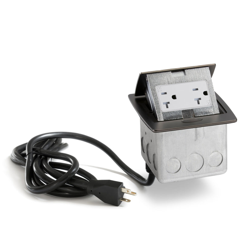 PUFP-CT-BS-DS-WC Kitchen Pop Up Power Outlet, Corded, Black Stainless