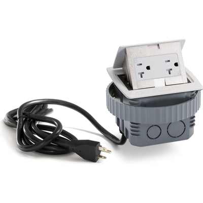 Kitchen Counter Pop Up Duplex Outlet, Corded, Plastic Back Box, Off-White