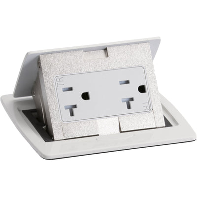 Kitchen Countertop Pop Up Electrical Outlet, 20A Duplex, Off-White