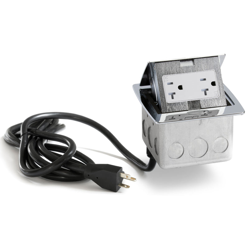 PUFP-CT-CH-DS-WC Kitchen Pop Up Power Outlet, Corded, Chrome