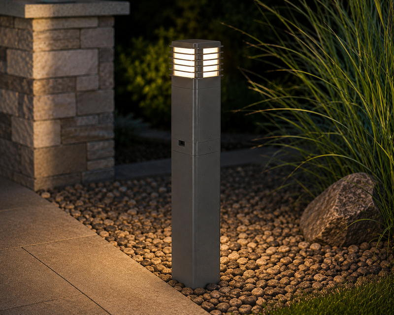 Hubbell WPPPLG ParkPost Pagoda Louvered Light Cover, Dimmable, Gray