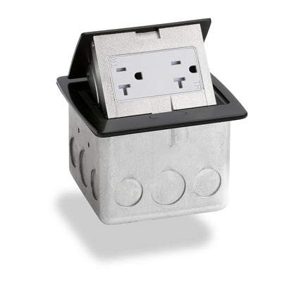 Lew Electric PUFP-CT-BK-DS-MB Kitchen Pop Up 20A Power Outlet, Black