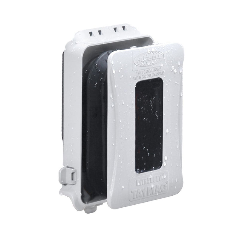 Outdoor Weatherproof In-Use Expandable Wall Outlet, GFCI & USB-A/C White