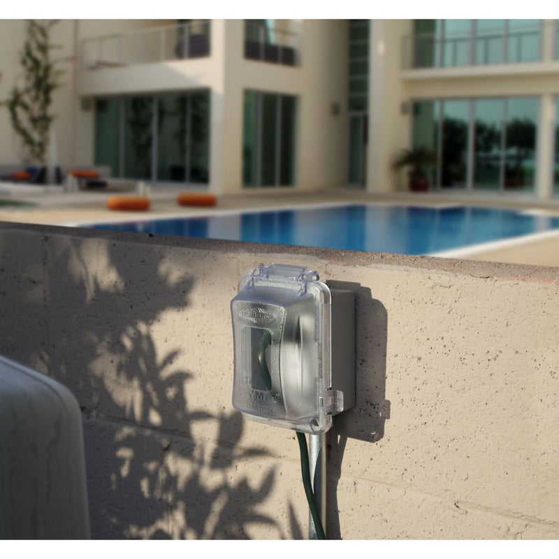 Outdoor Weatherproof 1-Gang In-Use Outlet Cover, Extra Duty, Clear, 8-pack