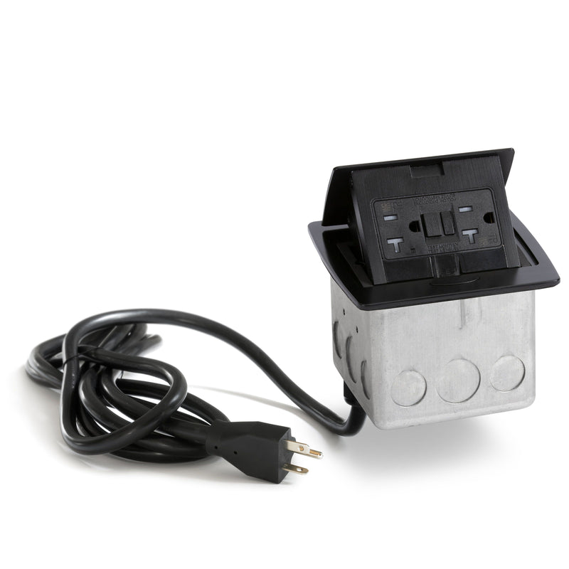 Countertop Plug In Kitchen Pop Up 20A GFCI Countertop Outlet Corded Plug, All Black ...