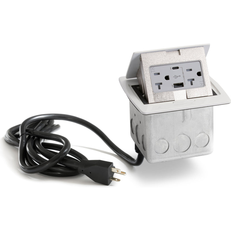 PUFP-CT-OW-AC-WC Kitchen Pop Up USB A/C Corded Outlet, Off White