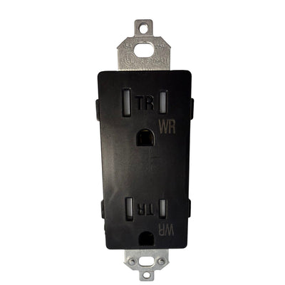 Lew 15A Decora Outlet, Weather Resistant, Tamper Resistant - Black