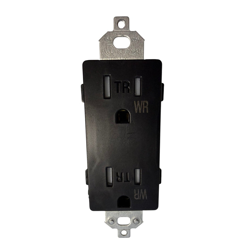 Lew 15A Decora Outlet, Weather Resistant, Tamper Resistant - Black