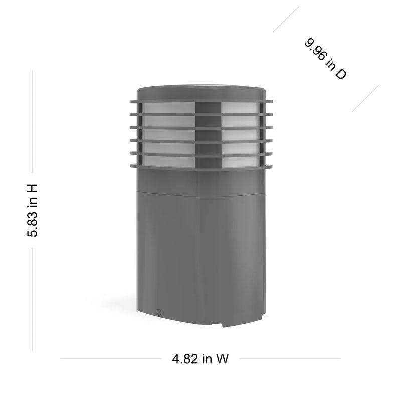 Hubbell WPPPLG ParkPost Pagoda Louvered Light Cover, Dimmable, Gray, Dimensions