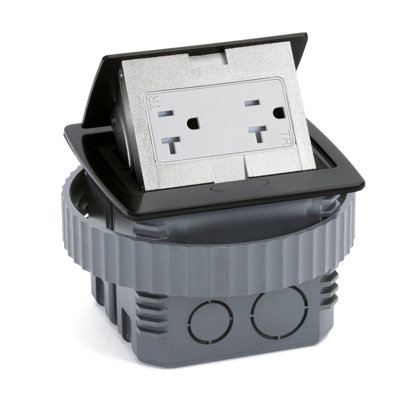 Kitchen Countertop Pop Up Electrical Outlet, 20A Duplex, Black
