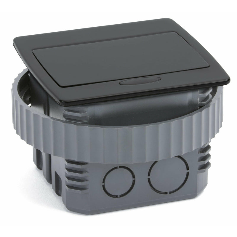 Kitchen Counter Pop Up Receptacle, 20A Duplex, Plastic Back Box, Matte Black
