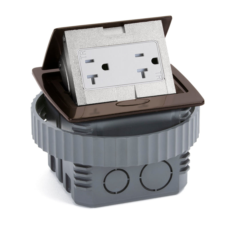 Kitchen Countertop Pop Up Electrical Outlet, 20A Duplex, Dark Bronze