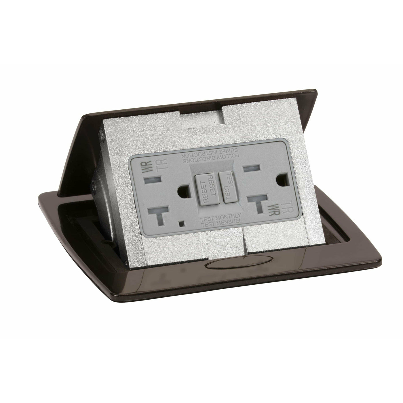 Counter Box Outlet Kitchen Counter Pop Up GFCI Outlet, Corded, Plastic Back Box, Bronze ...